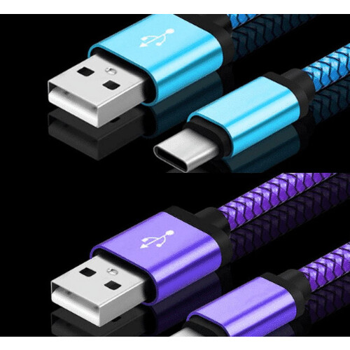 Καλώδιο USB 2 τεμαχίων, καλώδιο υπερταχείας φόρτισης για Android, πλεγμένο καλώδιο USB