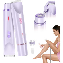 Dermave Trimmer 2.0, 2-in-1 IPX7 Waterproof Wet/Dry Bikini & Facial Hair Trimmer with Dual-Head Design
