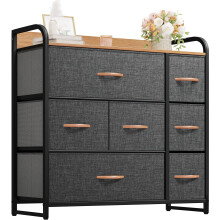 YITAHOME Chest of Drawers with 7 Drawers, Fabric Drawers Cabinet with Easy Pull Handle,Sturdy Steel Frame,Storage Drawers for Bedroom, Closet,