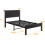 DUMEE Single Bed Frame with Wooden Storage Shelf Headboard, 3FT Metal Platform Bed Frame Single Bed, No Box Spring Needed, Enhanced Support, Black Oak 2