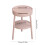 Pink bedside table with drawer and shelf, compact 4