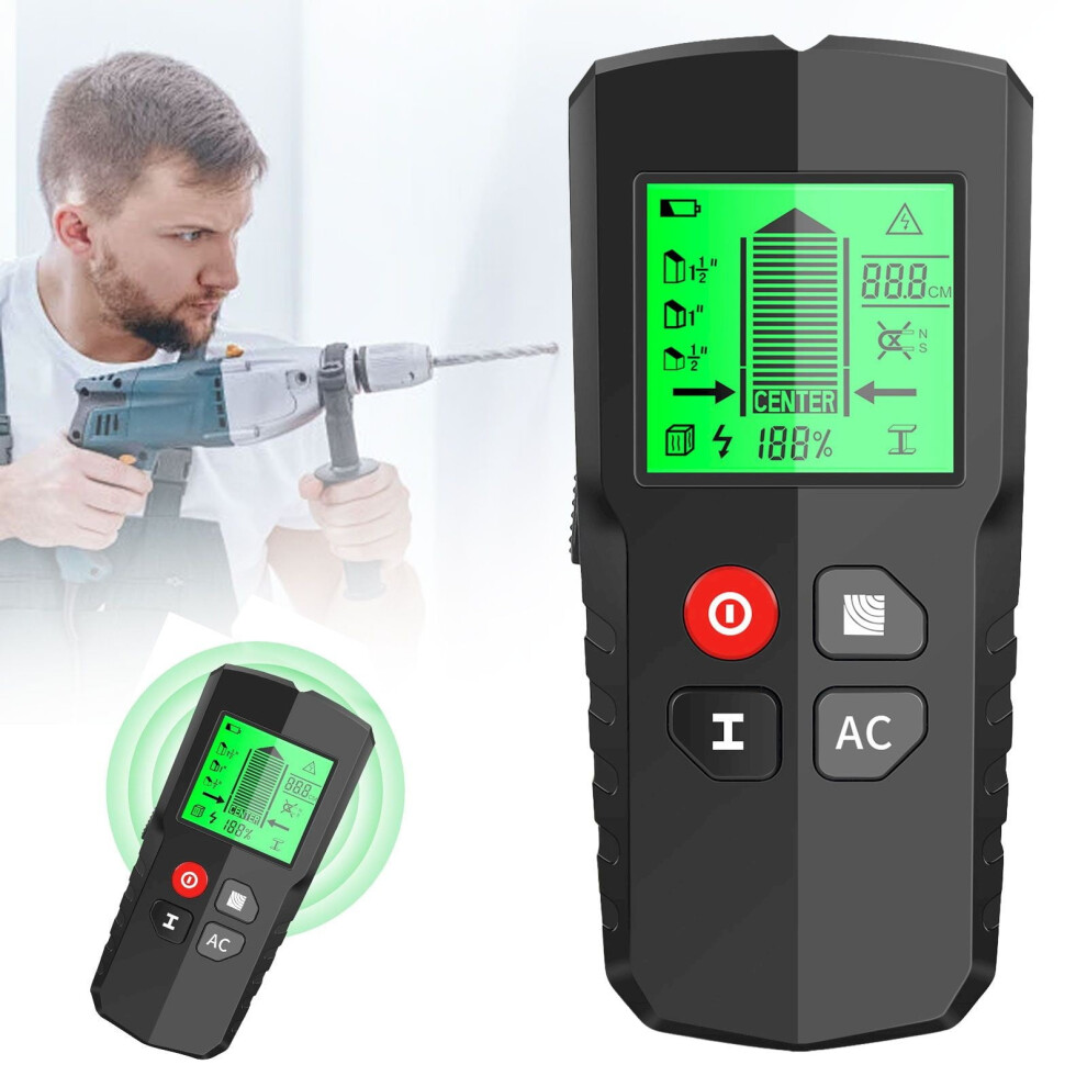 5-In-1 Wall Detector: Stud Finder, Wire & Metal Detector With Lcd Display, Compatible With Wood/Metal Walls 9152228217744