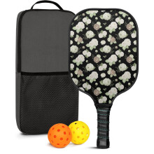 Floral Fiberglass Pickleball Paddles Set w/ 2 Balls & Bag – Compatible with Indoor/Outdoor Play