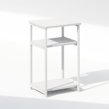 Furinno SIMPLISTIC Night Stand, 3-Tier Open Shelf Design Nightstand with Metal Frame, Bedside Table, End Table, Side Table, for Bedroom, Living Room,