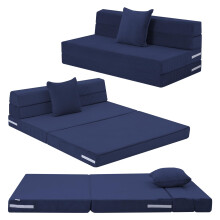 MeMoreCool Folding Mattress Double 190x135cm, High Density Foam Fold Out Sofa Chair Z Bed, Foldable Futon Mattress, Floor Lounger Guest Couch Bed for