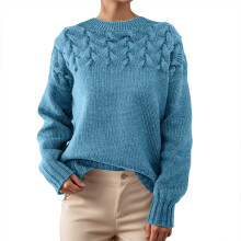 Strickpullover für Damen, hochgeschlossen, langärmelig, weich und bequem, warm für den Winter, lässig und locker geschnitten, Herbst/Winter