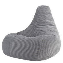 icon Dalton Large Cord Bean Bag Chair, Grey, XXL Adult Bean Bag with Filling Included, Comfy Chair, Living Room Furniture, Bedroom Furniture