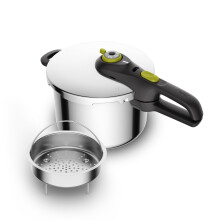 Tefal Secure 5 Neo Stainless Steel Pressure Cooker, 6L, Induction Compatible, Silver, 5 Safety Devices, Dishwasher Safe Pot, Durable and Easy to Use,