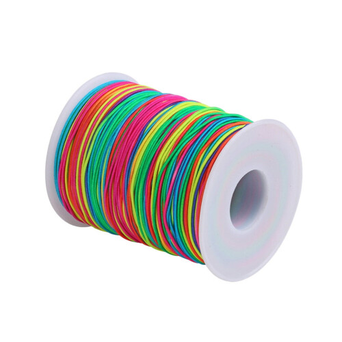 Cordon élastique coloré de 0,8 mm pour la création de bijoux et de perles (100 m/rouleau)