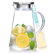 SUSTEAS 2.0 Liter 70 Ounces Glass Pitcher with lid iced Tea Pitcher Water jug hot Cold Water ice Tea Wine Coffee Milk and Juice Beverage Carafe, 1