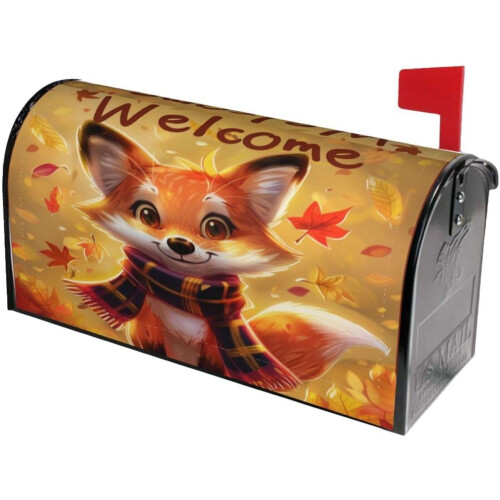 Αδιάβροχο κάλυμμα γραμματοκιβωτίου Autumn Fox, μαγνητικό περιτύλιγμα για τυπικό 1