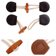 Botões Worgeous de couro PU preto para costurar em jaquetas de inverno, modernos e duráveis, pacote com 4 pares.