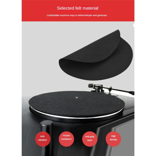 Turntable Platter Mat Slip Mat Audiophile 3mm Thick Turntable Mat for LP Vinyl Record Audio Replacement Accessory 1