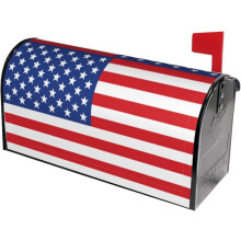 American Flag Patriotic Mailbox Covers Magnetic Post Box Cover Wraps Standard Size 25.5x21 in Inches for Garden Yard Decor