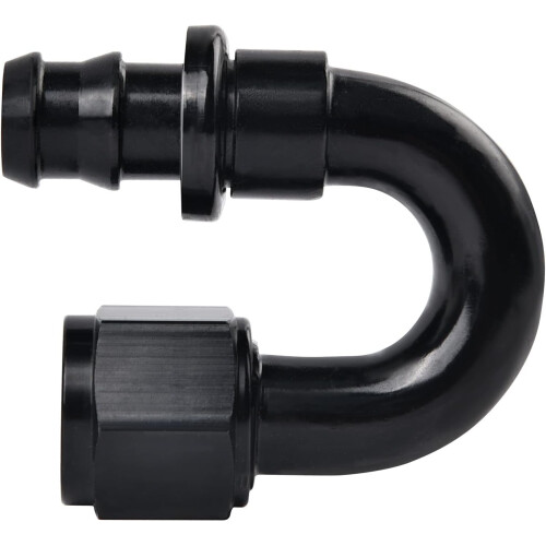 6AN180 graden push-lock slangkoppeling, zwart