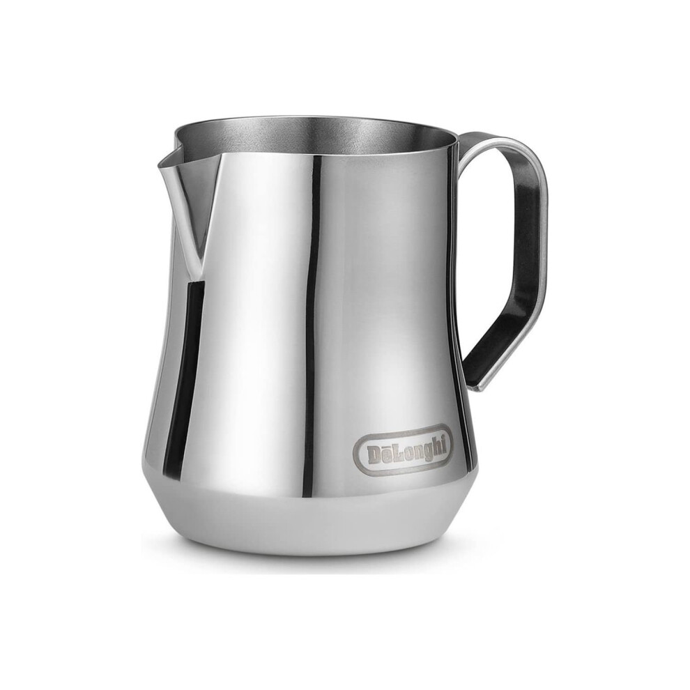 De'longhi Dlsc060 Eco 311.W / Bk / R / B Milk Jug, 18/8 Stainless Steel, 350 Ml, 12 Oz