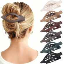 6 pinzas transparentes planas para el cabello para mujeres y niñas – Pinzas de garra medianas/grandes, sujeción fuerte, antideslizantes,