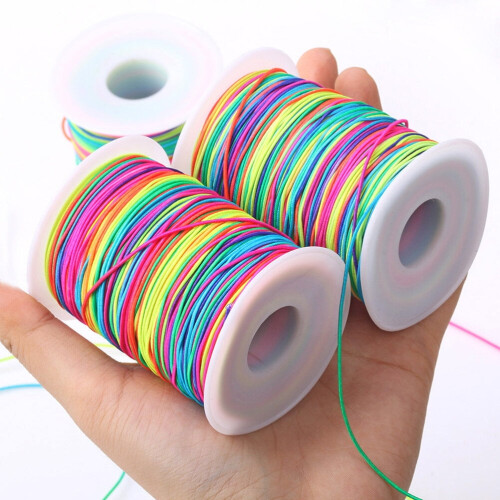 Cordon élastique coloré de 0,8 mm pour la création de bijoux et de perles (100 m/rouleau) 2