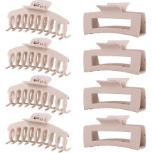 Pinzas para el cabello para mujer, pinzas grandes de 10,9 cm (4,3 pulgadas) para cabello fino, grueso y rizado, pinzas grandes mate tipo banana,