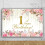 Sfondo floreale ad acquerello per compleanno – Rosa e oro 4