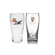 Guinness Official Merchandise Gravity and Toucan 2 Pack Pint Glasses, 20 ounces
