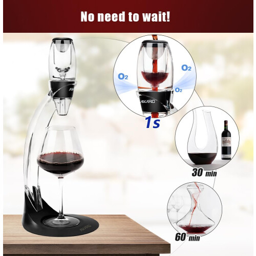 AIKARO - Wine Air Aerator Automatic Decanter with Filter, Stand and Corkscrow (Set) 1