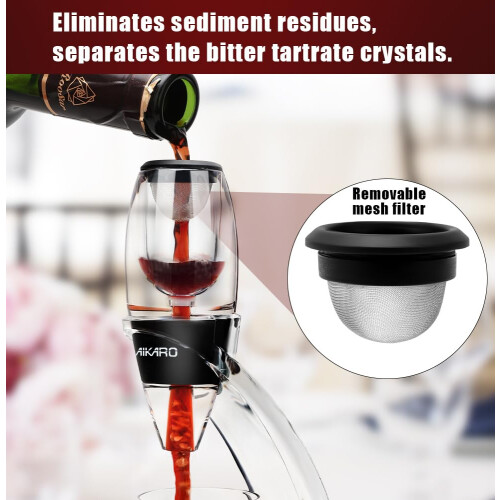 AIKARO - Wine Air Aerator Automatic Decanter with Filter, Stand and Corkscrow (Set) 2