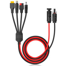 4-In-1 Solar Panel Connector Extension Cable Splitter for Anderson Connector Adapter Power Plug XT60 Female Conn