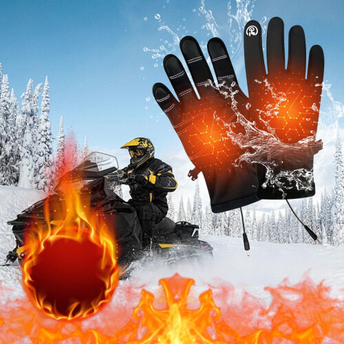 USB-beheizbare Outdoor-Handschuhe mit Touchscreen, Schwarz, Größe M 2