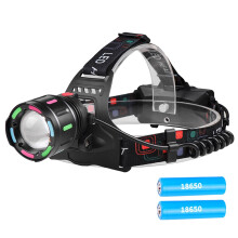 yocbz Rechargeable Headlamp, Super Bright LED, 4Modes, 90 Adjustable, IPX6Waterproof, Compatible with2Batteries