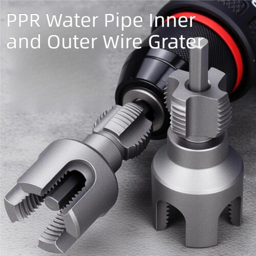Dual-Function Pipe Threading Tool w/ 1/2", 3/4", 1" Dies, Electric Drill Compatible, for PVC & Plastic Pipes 1