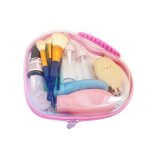 Aufbewahrungsbox aus durchsichtigem Kunststoff mit Herzgriff, Mini-Behälter in Rosa für Perlen, Bastelarbeiten, Schmuck und Kleinteile (Rosa-M)