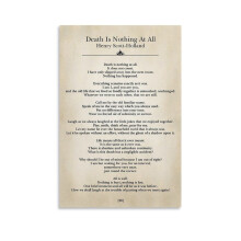 Affiche « La mort n'est rien du tout » – 20 x 30 cm (8 x 12 po), Décoration murale moderne pour chambre, Toile décorative pour une ambiance