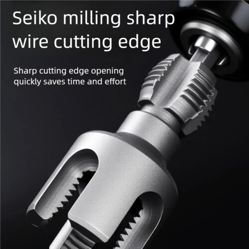 Dual-Function Pipe Threading Tool w/ 1/2", 3/4", 1" Dies, Electric Drill Compatible, for PVC & Plastic Pipes 2