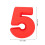 Red Silicone Number 5 Cake Pan, Oven & Microwave Safe 2