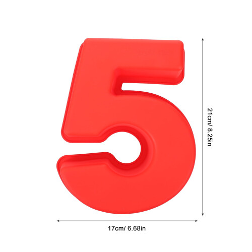 Red Silicone Number 5 Cake Pan, Oven & Microwave Safe 1