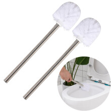 Lot de 2 brosses de toilette ménagères – Brosses de nettoyage en acier inoxydable, éponges à récurer en plastique durable pour le nettoyage de