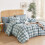 Gingham katoenen dekbedovertrekset Queen 3