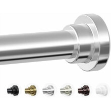 Heavy Duty 1" Tension Shower Rod, 28-102", Non-Slip, No-Drill, Rust-Free, Silver – Compatible with Standard Shower Curtains