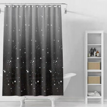 Schwarzer Duschvorhang, 4G PEVA Duschvorhang, wasserdichter Duschvorhang aus Kunststoff, 183 x 183 cm mit Ösen und 3 Magnetgewichten (Schwarz)