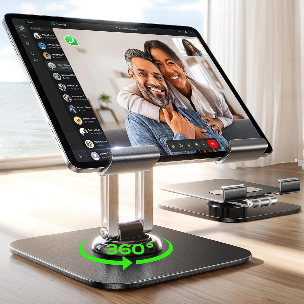 Lisen Tablet Stand Holder Fits Ipad Stand For Desk 360? Adjustable Desk Accessories Foldable Must Have Office Accessories For Ipad 10 Generation Fire 8000003777710