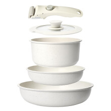 GiPP Pots and Pans Set Non Stick,5PCS Cookware Sets Nonstick Detachable Handle,Induction Kitchen Set Removable Handle?RV Cookware Set,Oven