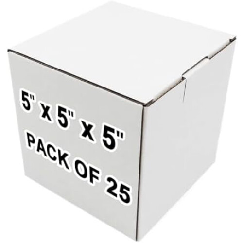 Caixas de papelão ondulado para envio, 5x5x5 polegadas, 25 unidades