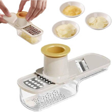 Mini cortador de ajos, mandolina para verduras 3 en 1 con recipiente