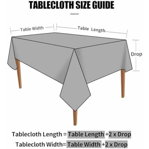 Toalha de mesa retangular de vinil impermeável resistente cinza 70x 2