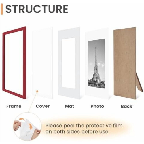 Red Picture Frame Set 5 pcs 8x10 with 5x7 Mat 2