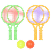 Tineasur Durable Plastic Tennis Racket Set for Children with 4 Balls Great for Playing Green Small Size