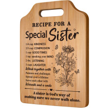 Sister Gifts, Sister Birthday Gifts from Sister - Unique Bamboo Cutting Board, Sister Christmas Gifts for Sister, Unique Sister Gifts Idea