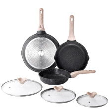 Kordisen Nonstick Frying Pan Set with Lids, 3 Piece Skillet Set, Healthy Induction Cooking Pan, Stay-Cool Handle, Compatible with All Stovetops, PFOA