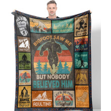 Bigfoot Gifts for Men & Women – Sasquatch Birthday, Outdoor Camper Throw (80"x60") – Funny Gift Idea